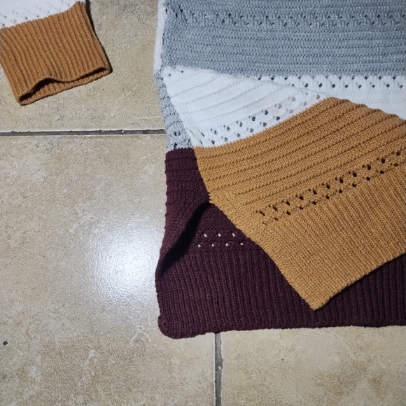 Women's Stripped Cropped Multicolored Knit V Neck Hoody Size 2XL - Picture 9 of 13